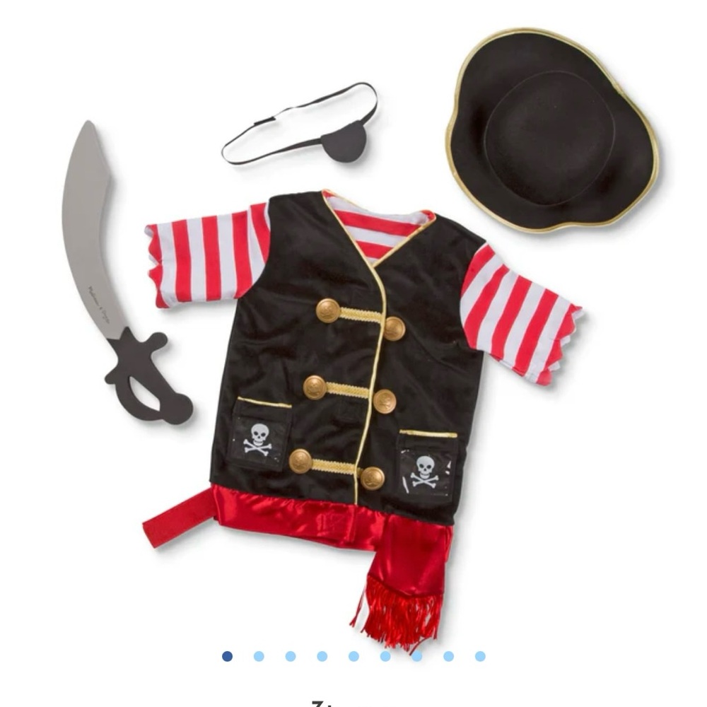 Melissa & Doug Pirate Role Play Costume Set for Kids - ages 3-6